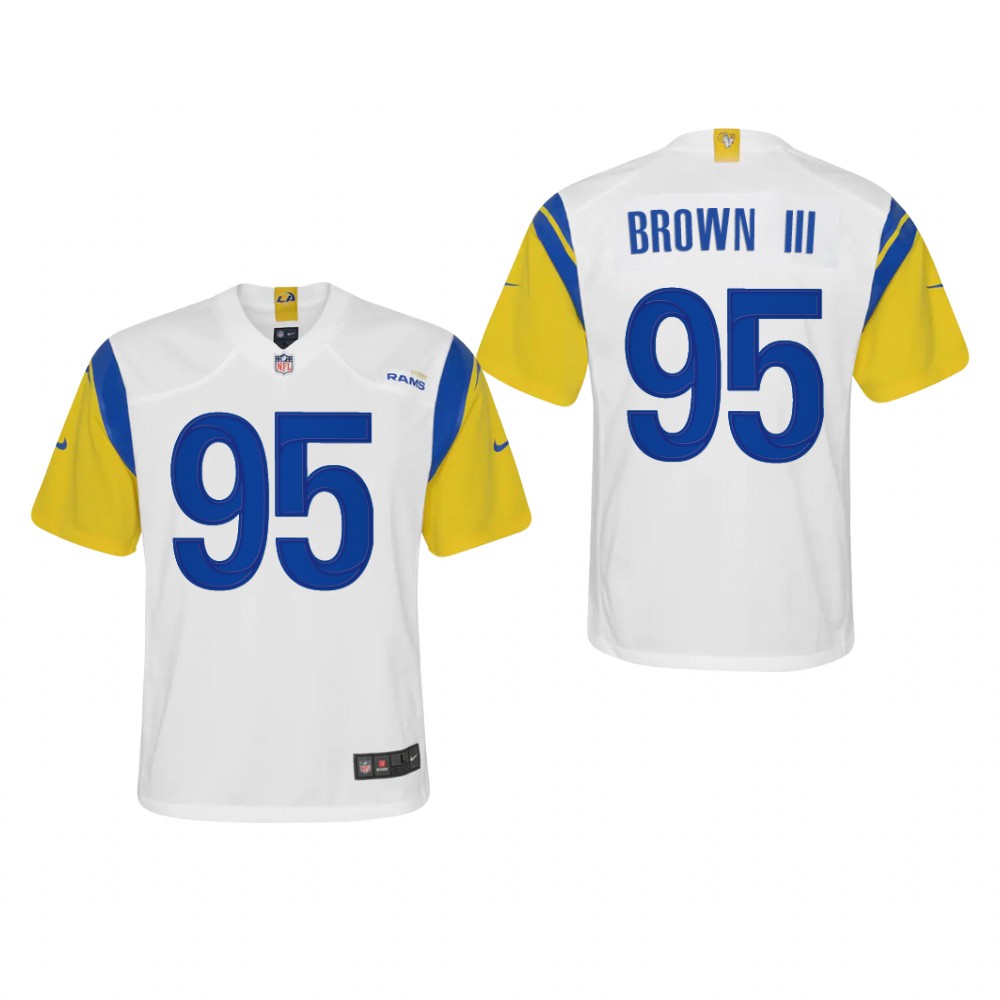 Los Angeles Rams Bobby Brown III White Jersey Alternate Game - Youth