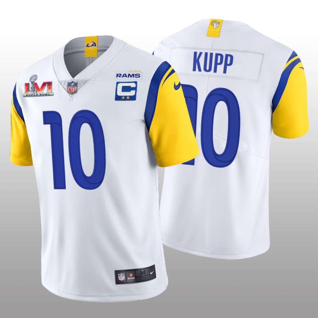 Los Angeles Rams Cooper Kupp White Captain Patch Limited Jersey Super Bowl LVI