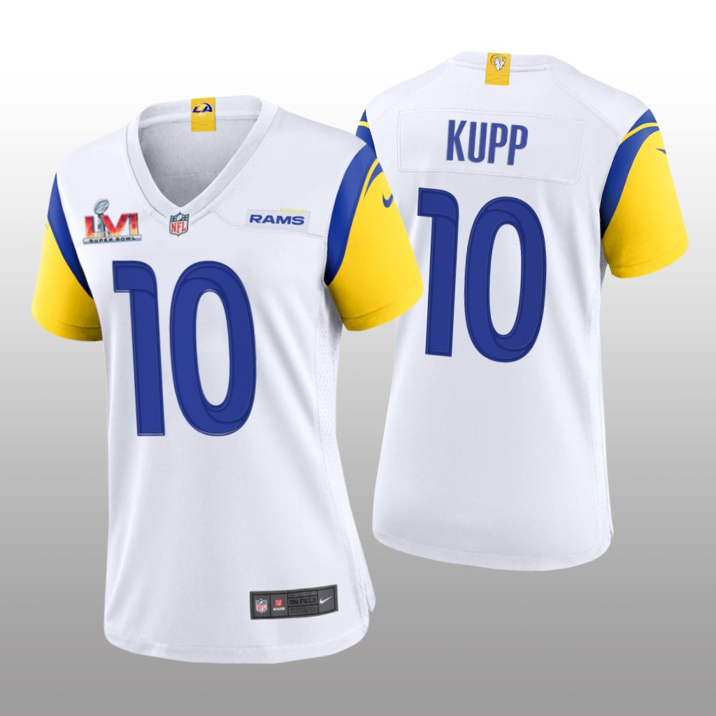 Los Angeles Rams Cooper Kupp White Game Jersey Super Bowl LVI Champions - Women's