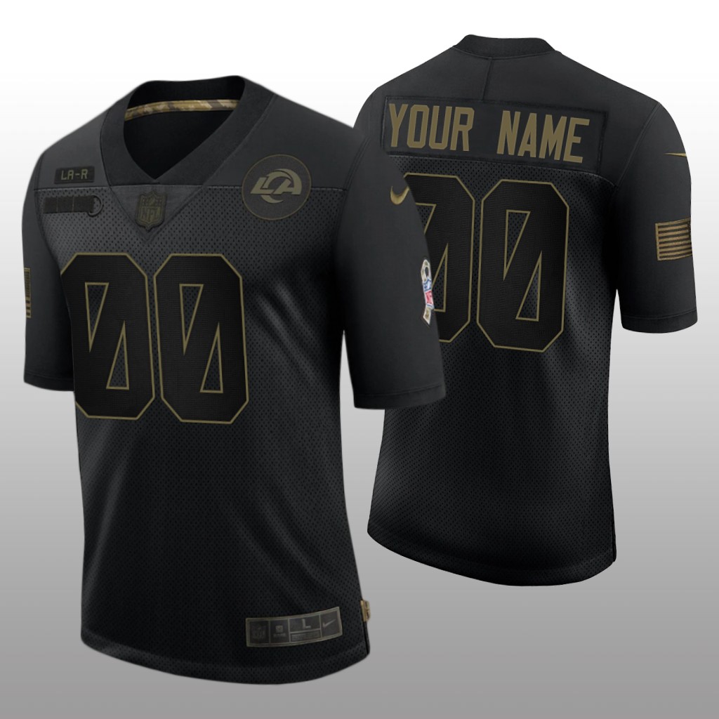 Los Angeles Rams Custom Black Limited Jersey 2020 Salute to Service - Men's