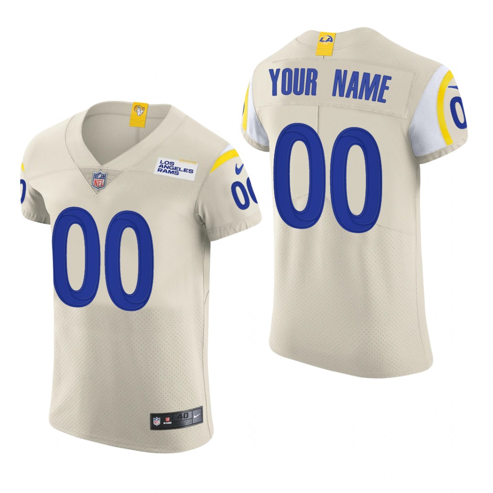 Los Angeles Rams Custom Cream Jersey Vapor Elite Men's