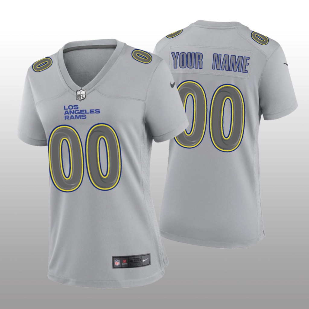 Los Angeles Rams Custom Gray Jersey Atmosphere Fashion Game - Women's