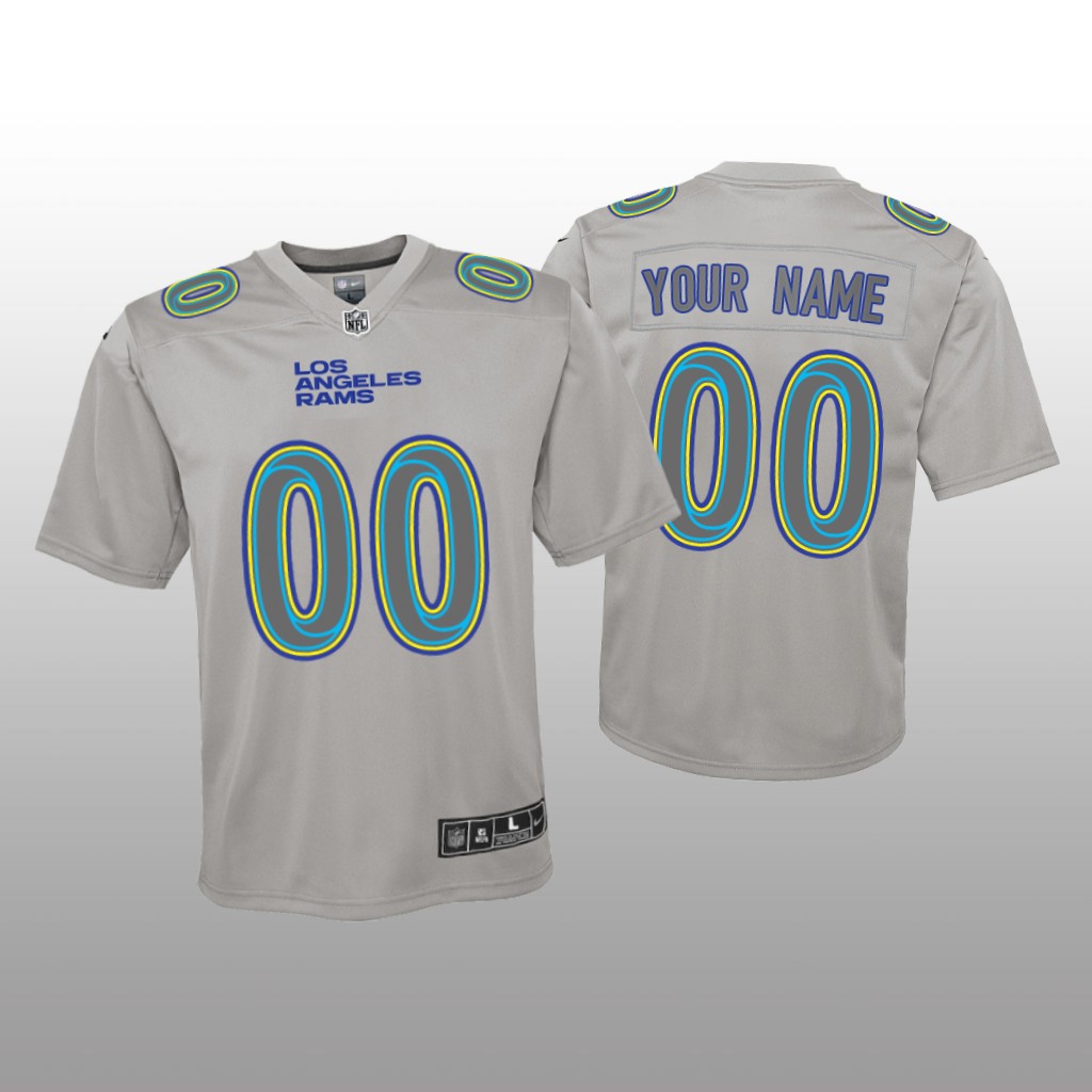 Los Angeles Rams Custom Gray Jersey Atmosphere Fashion Game - Youth
