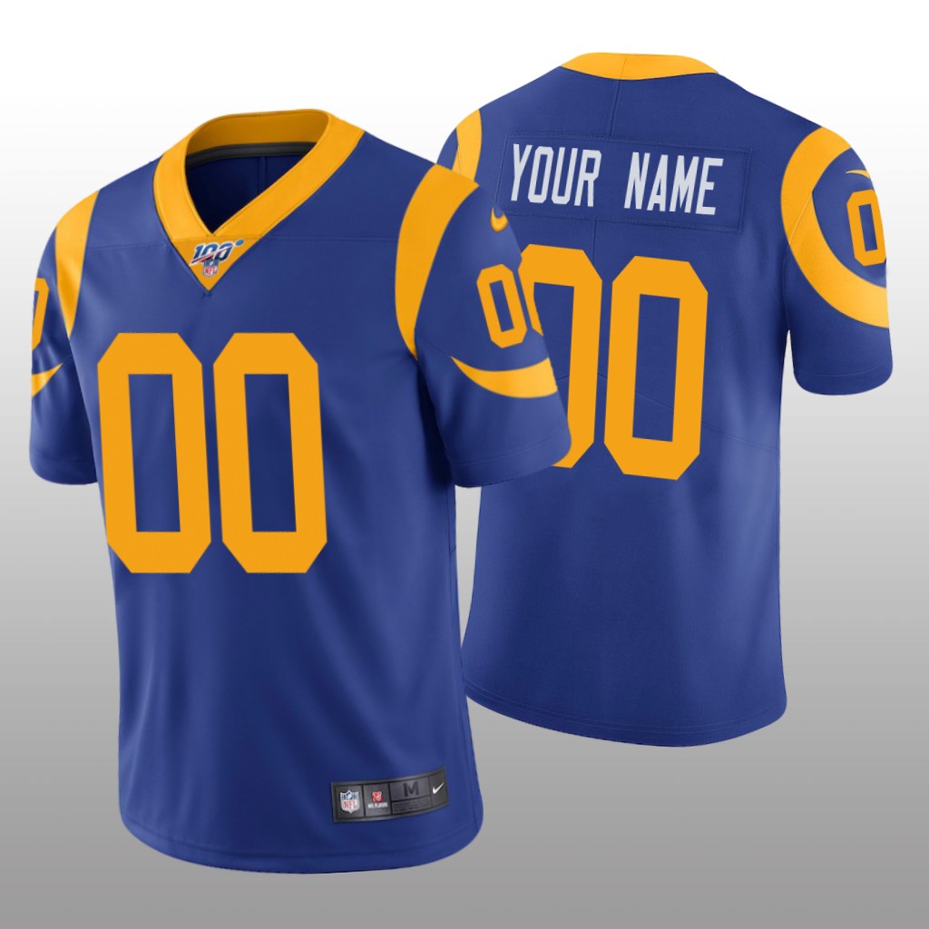 Los Angeles Rams Custom Royal Vapor Limited Jersey 100th Season - Men's