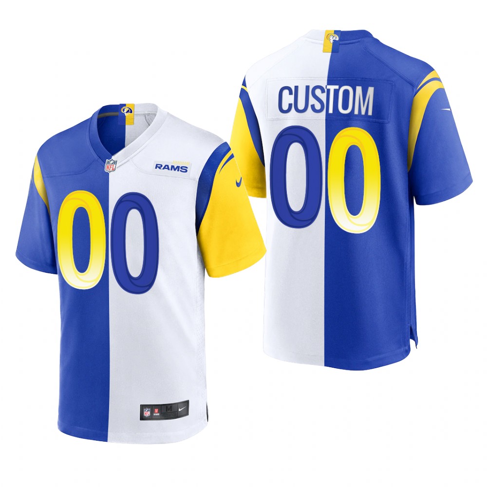 Los Angeles Rams Custom Royal White Game 2021 Split - Men's