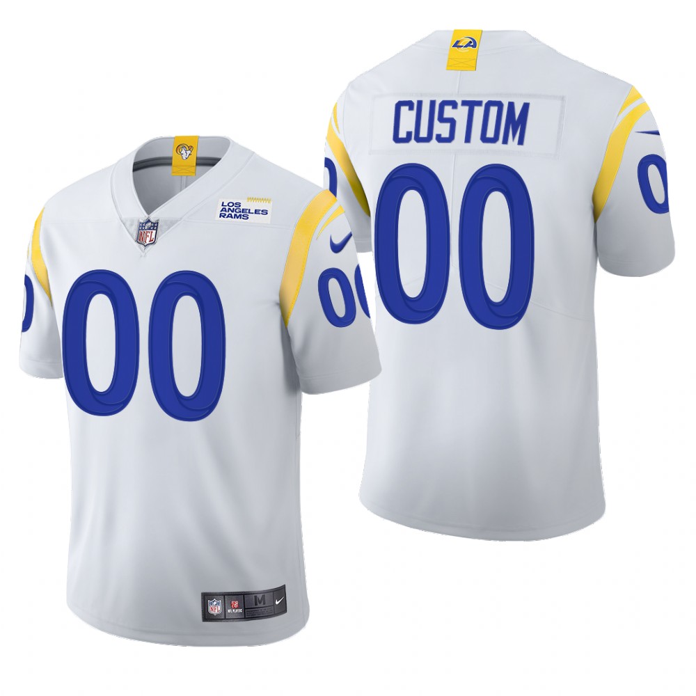 Los Angeles Rams Custom White Jersey 2021 Vapor Limited - Men's