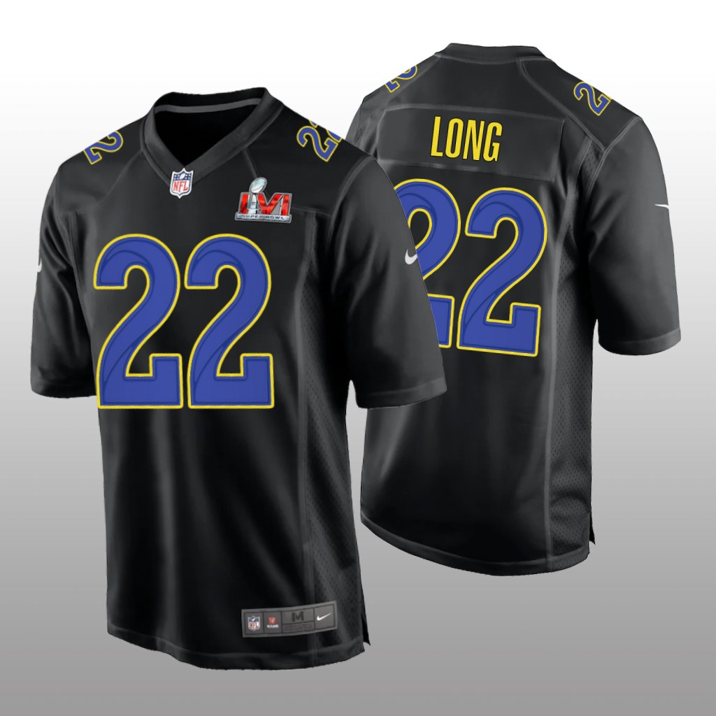 Los Angeles Rams David Long Black Game Fashion Jersey Super Bowl LVI
