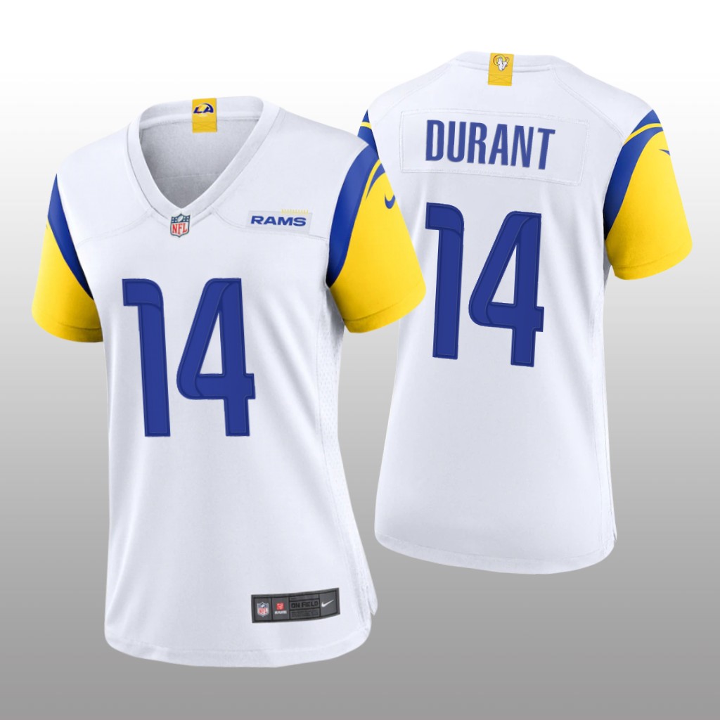 Los Angeles Rams Decobie Durant White Jersey Alternate Game - Women's