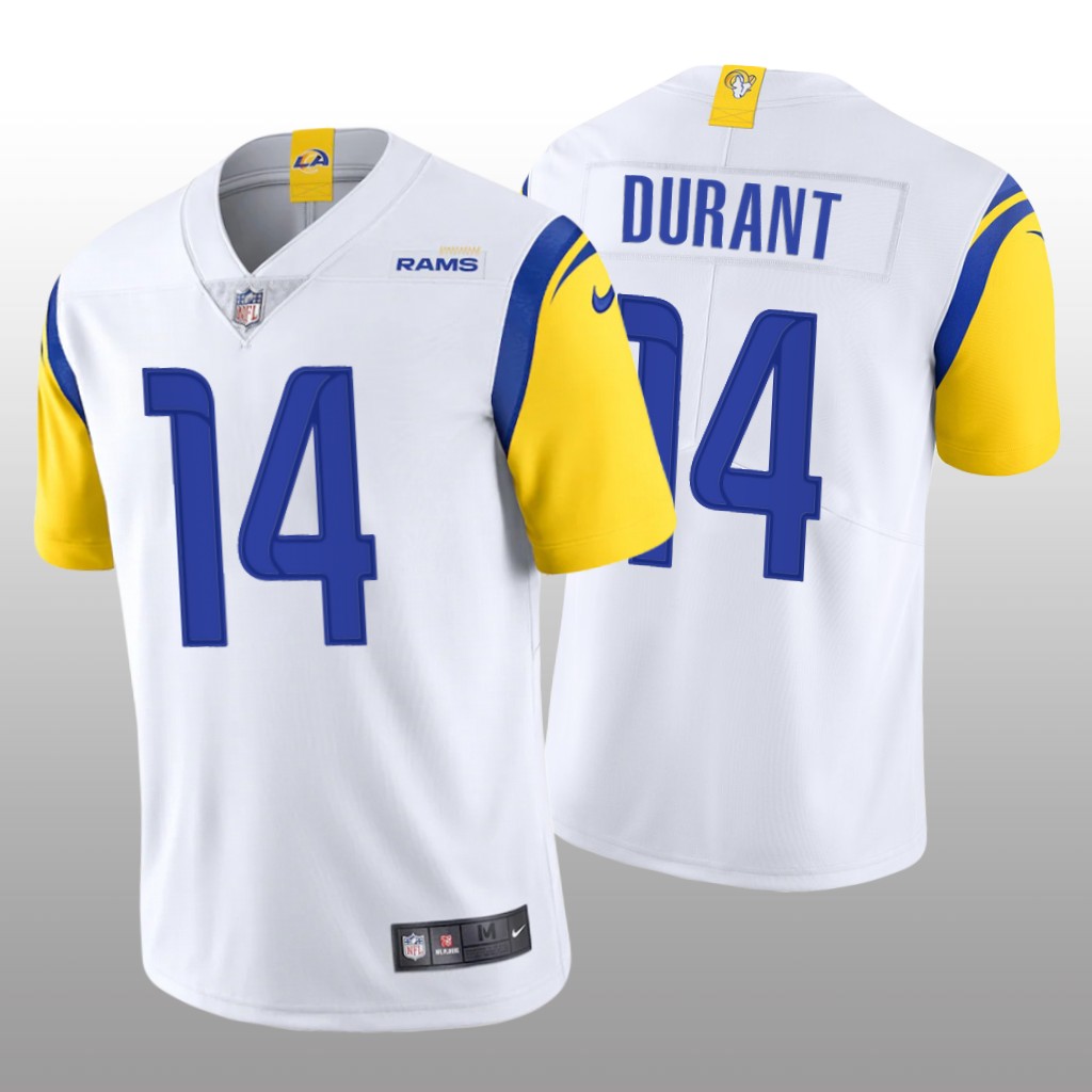 Los Angeles Rams Decobie Durant White Jersey Vapor Limited - Men's