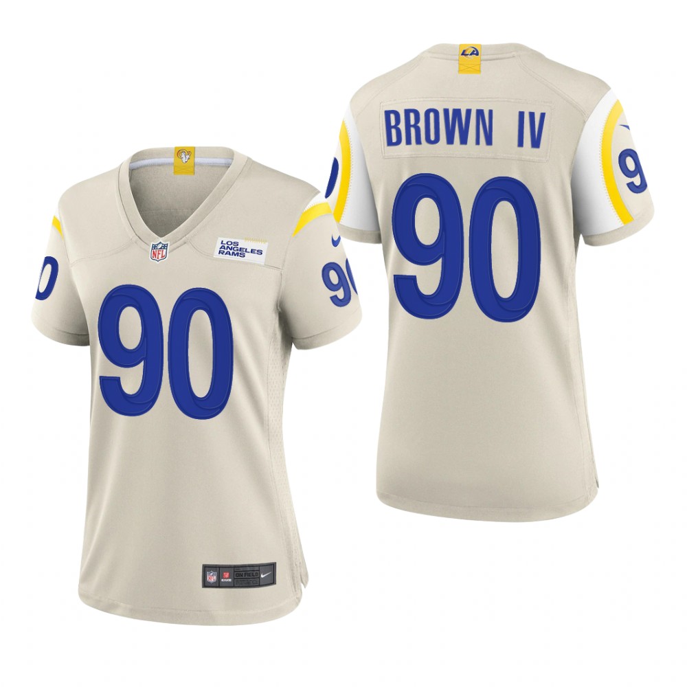 Los Angeles Rams Earnest Brown IV Bone Jersey Game - Women's
