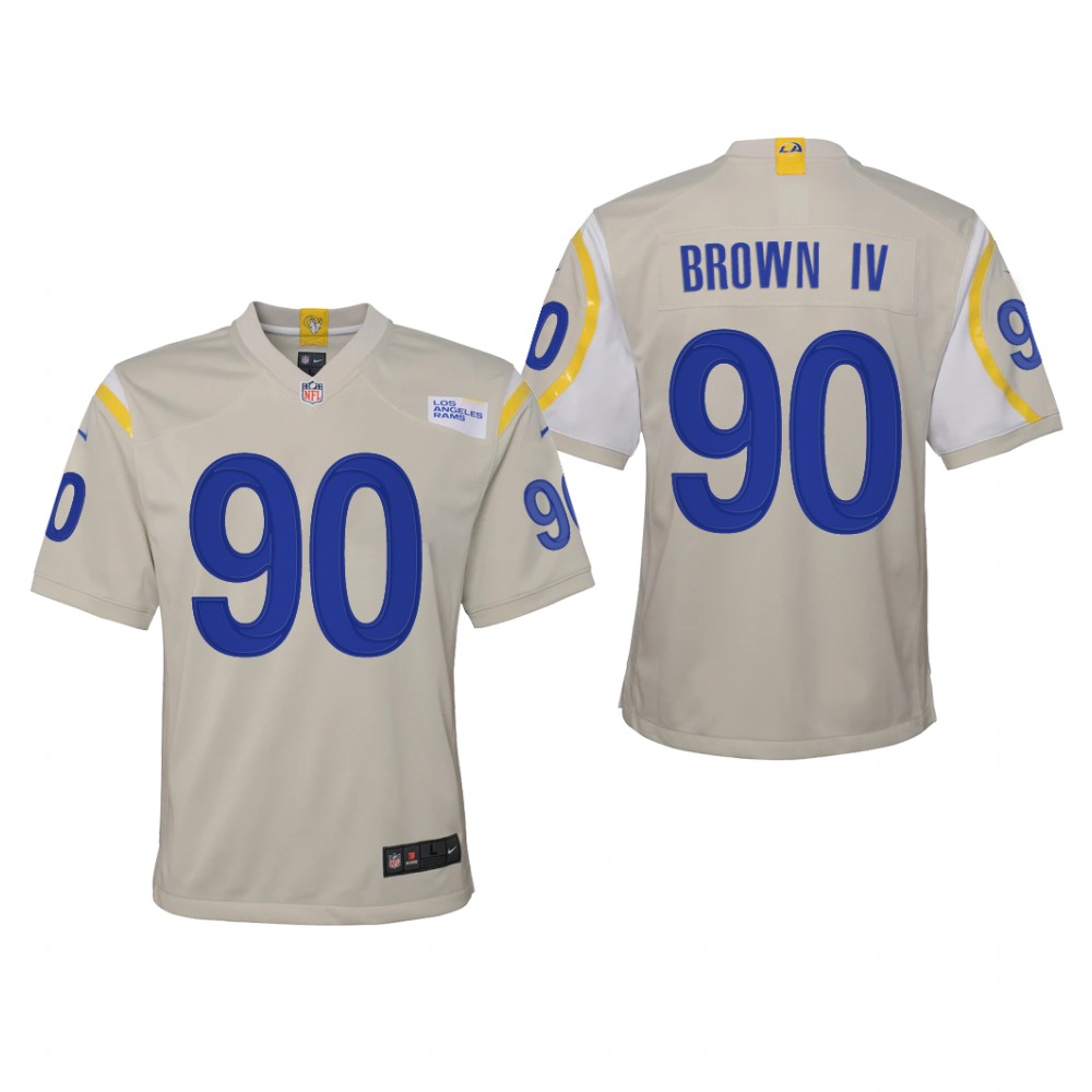 Los Angeles Rams Earnest Brown IV Bone Jersey Game - Youth
