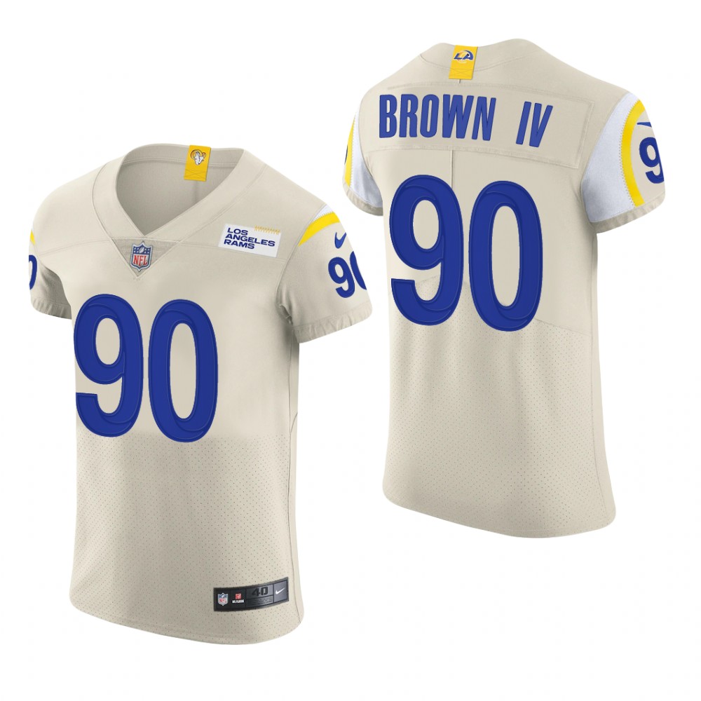 Los Angeles Rams Earnest Brown IV Cream Jersey Vapor Elite Men's
