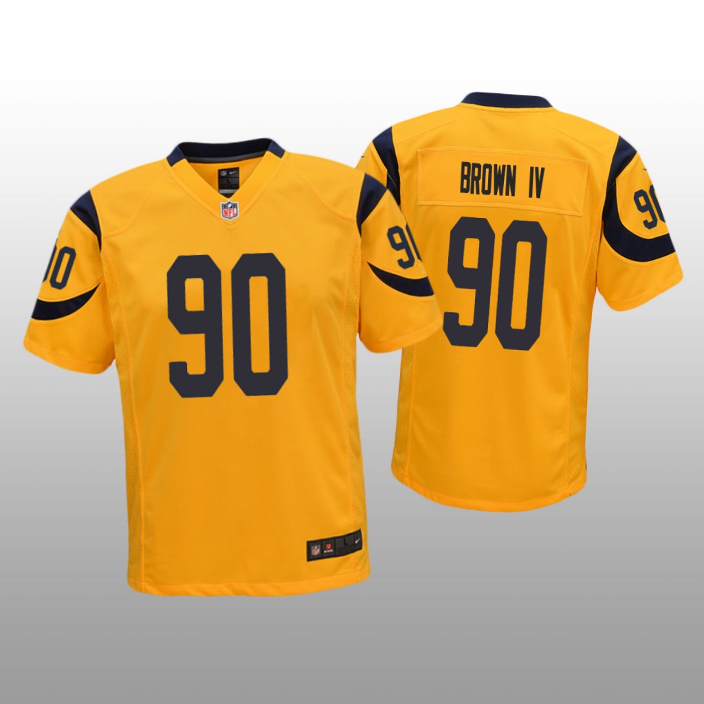 Los Angeles Rams Earnest Brown IV Gold Jersey Color Rush Game - Youth