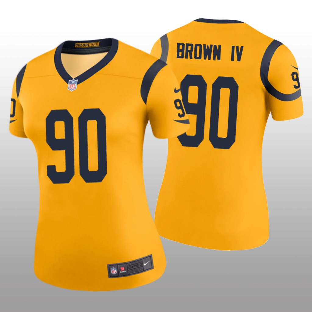 Los Angeles Rams Earnest Brown IV Gold Jersey Color Rush Legend - Women's
