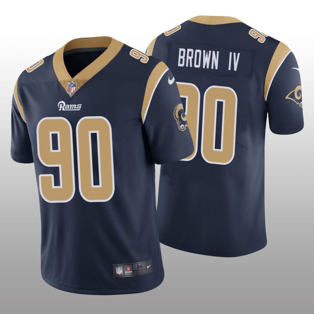 Los Angeles Rams Earnest Brown IV Navy Jersey Vapor Limited - Men's