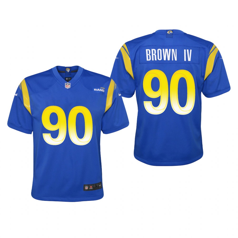 Los Angeles Rams Earnest Brown IV Royal Jersey Game - Youth