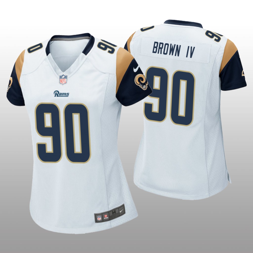 Los Angeles Rams Earnest Brown IV White Jersey Game - Women's