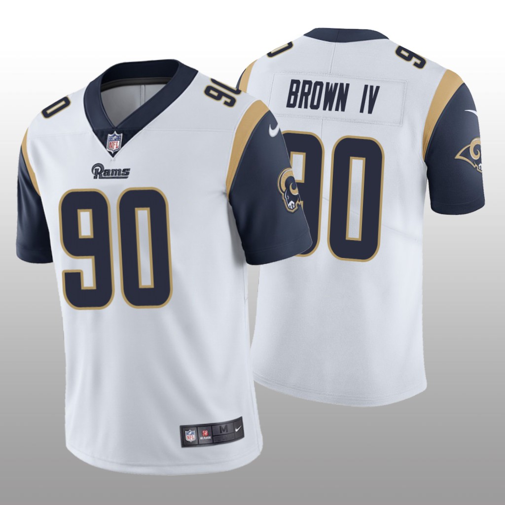 Los Angeles Rams Earnest Brown IV White Jersey Vapor Limited - Men's