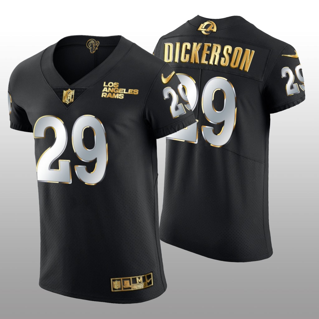 Los Angeles Rams Eric Dickerson Black Vapor Elite Jersey Golden Edition Men's