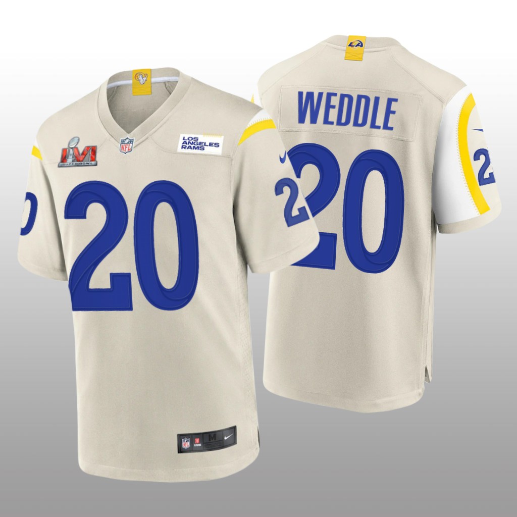 Los Angeles Rams Eric Weddle Bone Game Jersey Super Bowl LVI - Men's