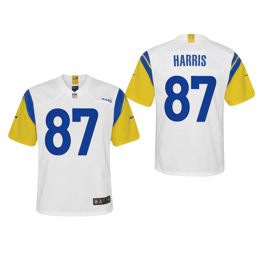 Los Angeles Rams Jacob Harris White Jersey Alternate Game - Youth
