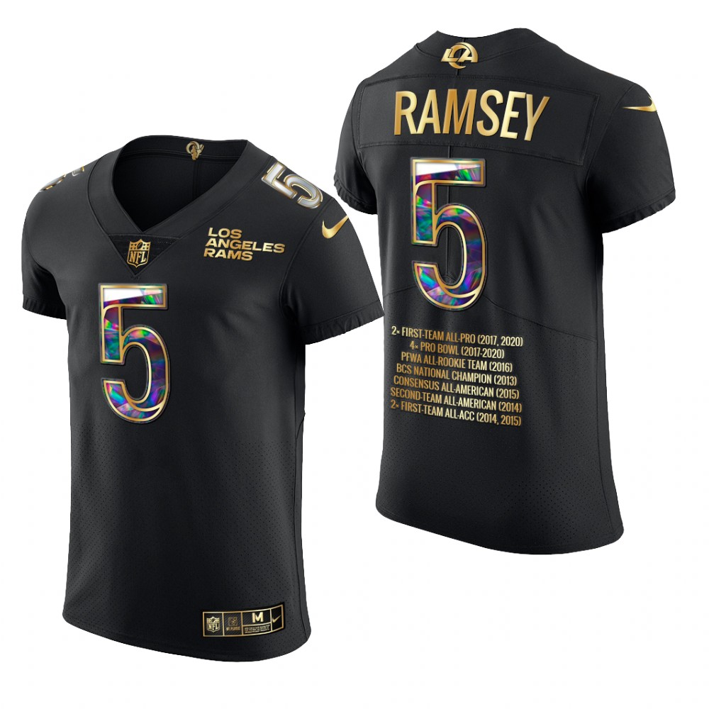 Los Angeles Rams Jalen Ramsey Black Jersey Career Highlights Men's