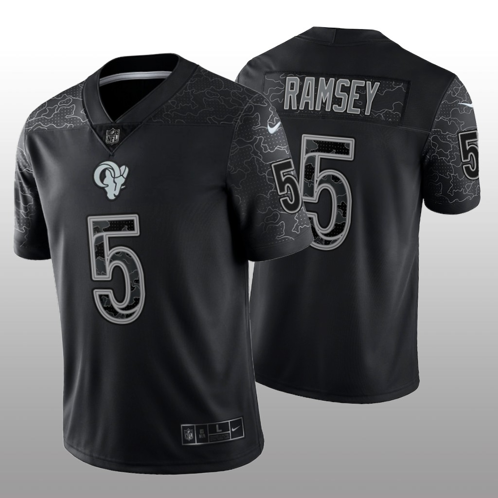 Los Angeles Rams Jalen Ramsey Black Jersey Reflective Limited - Men's