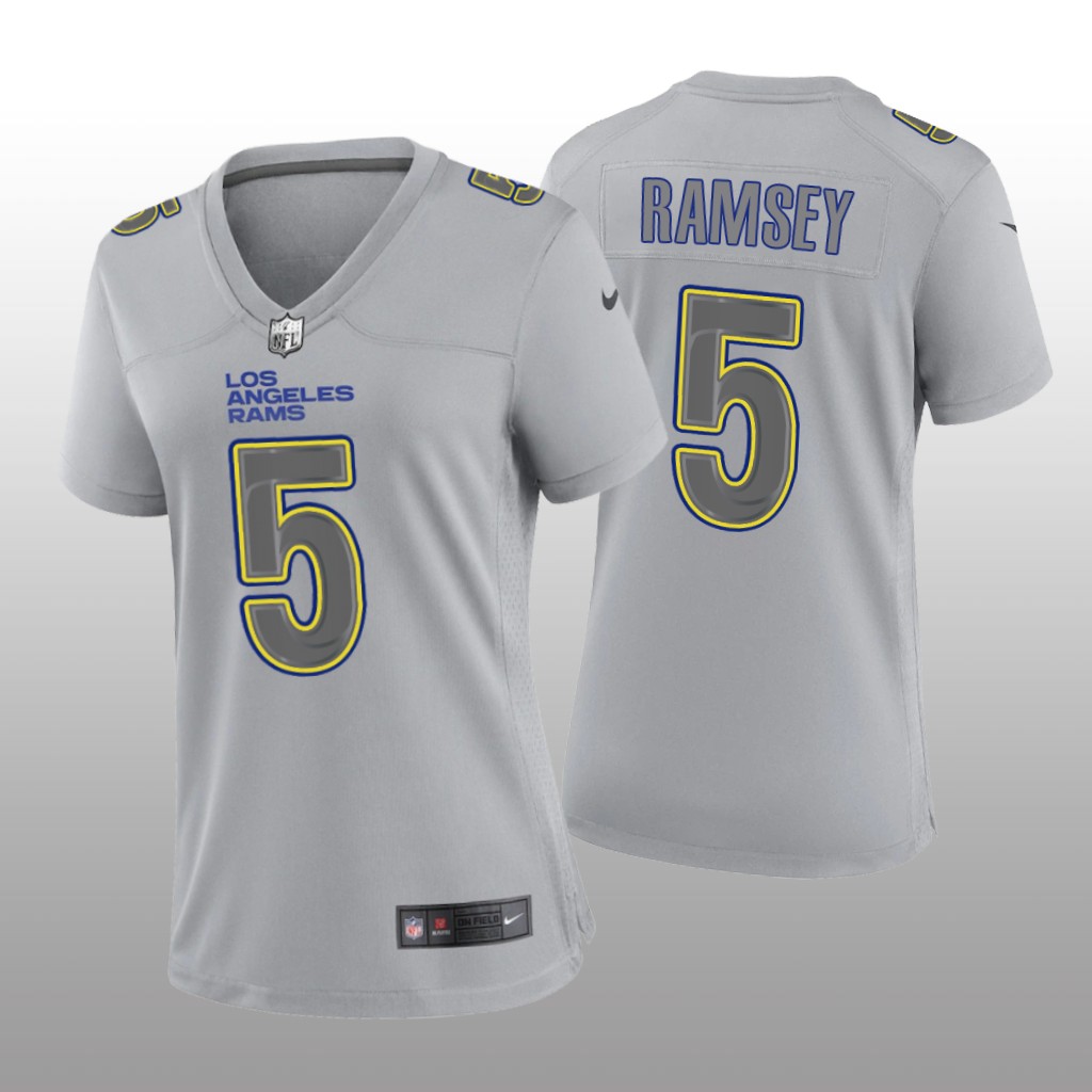 Los Angeles Rams Jalen Ramsey Gray Jersey Atmosphere Fashion Game - Women's