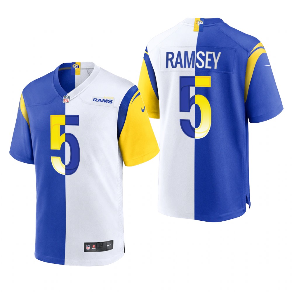 Los Angeles Rams Jalen Ramsey Royal White Game 2021 Split - Men's