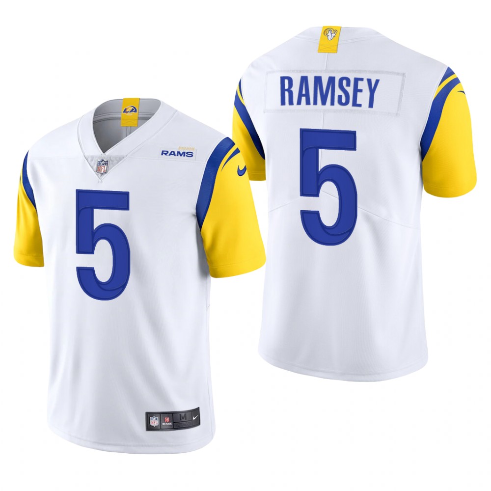 Los Angeles Rams Jalen Ramsey White Jersey Vapor Limited - Men's