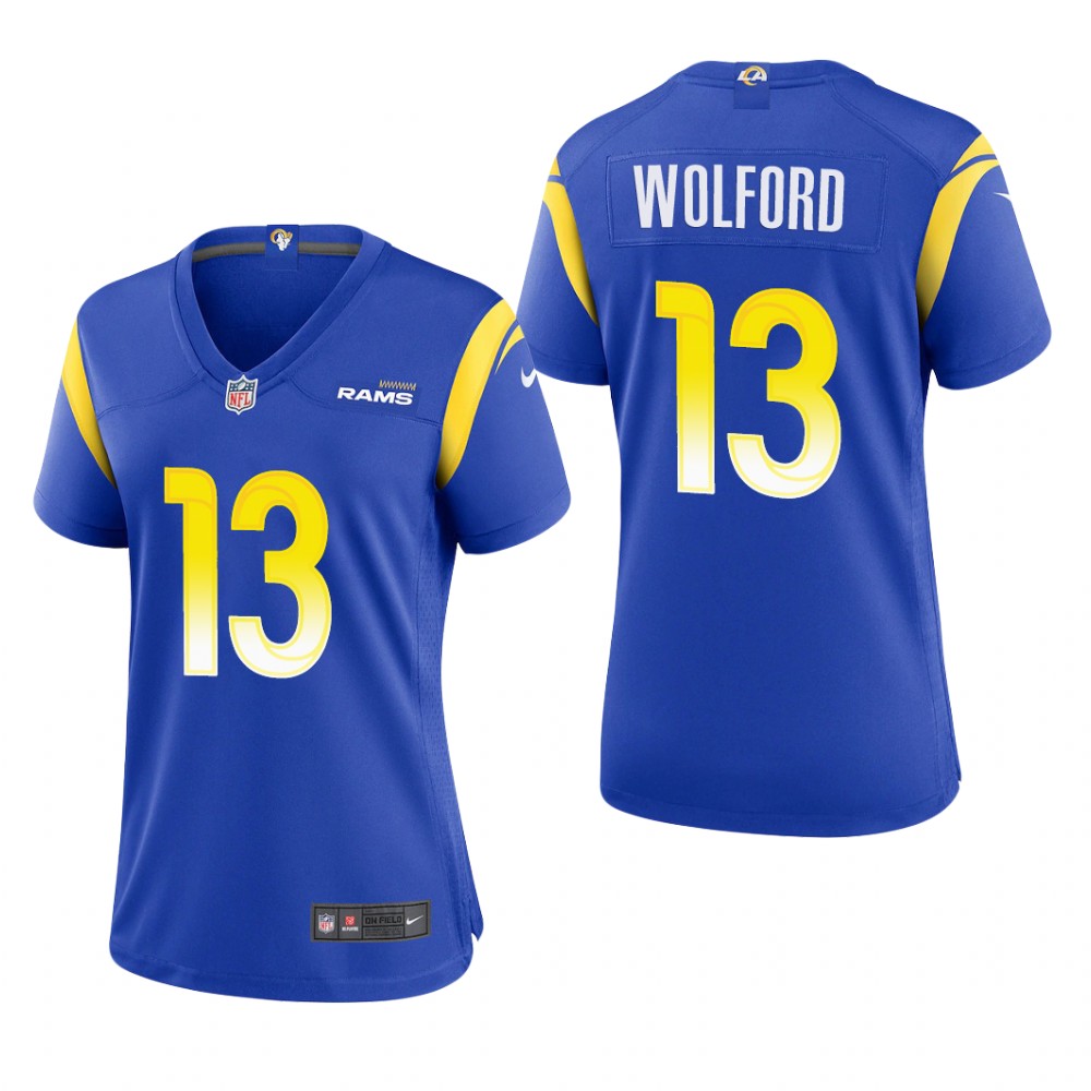 Los Angeles Rams John Wolford Royal Jersey Game - Women's
