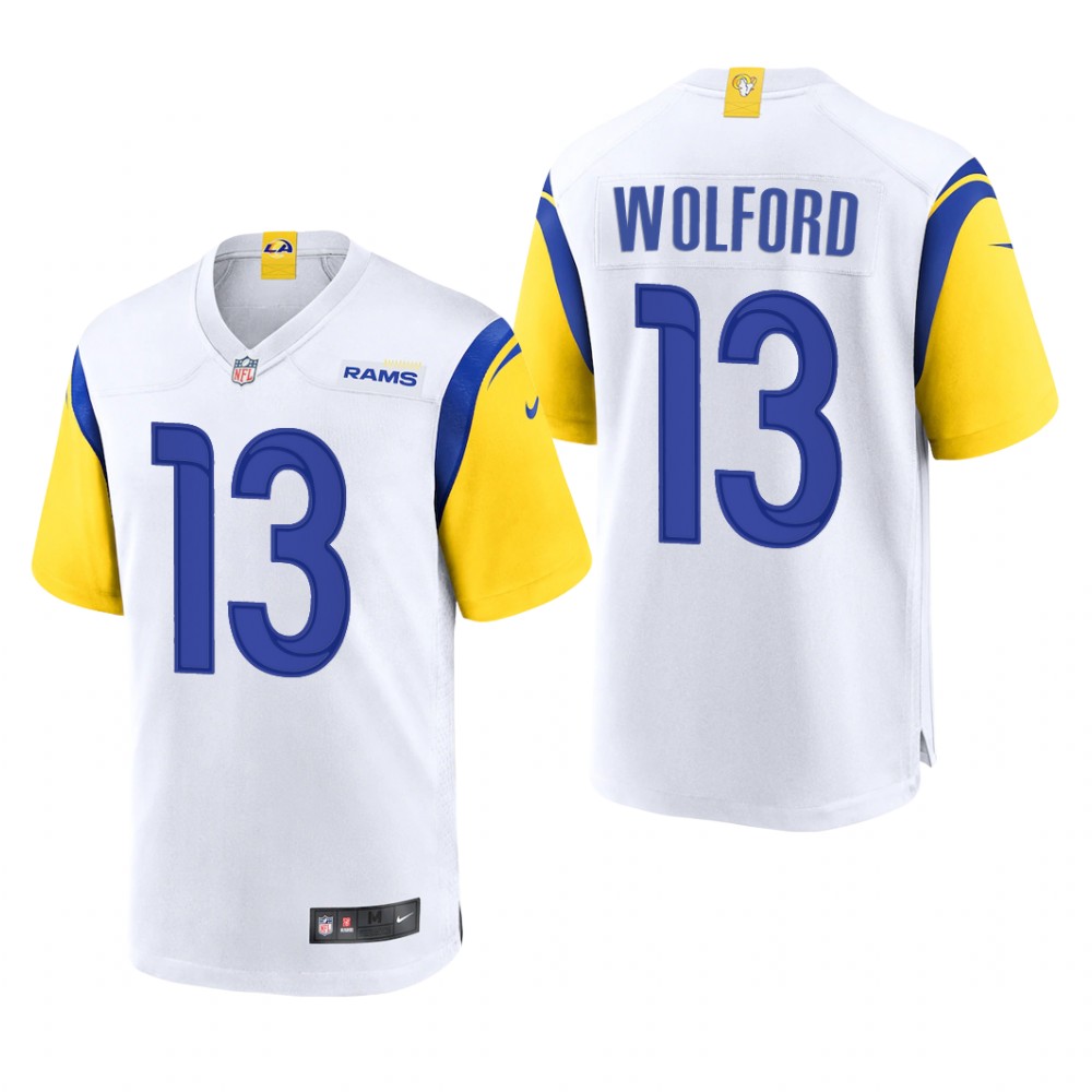 Los Angeles Rams John Wolford White Jersey Alternate Game - Men's