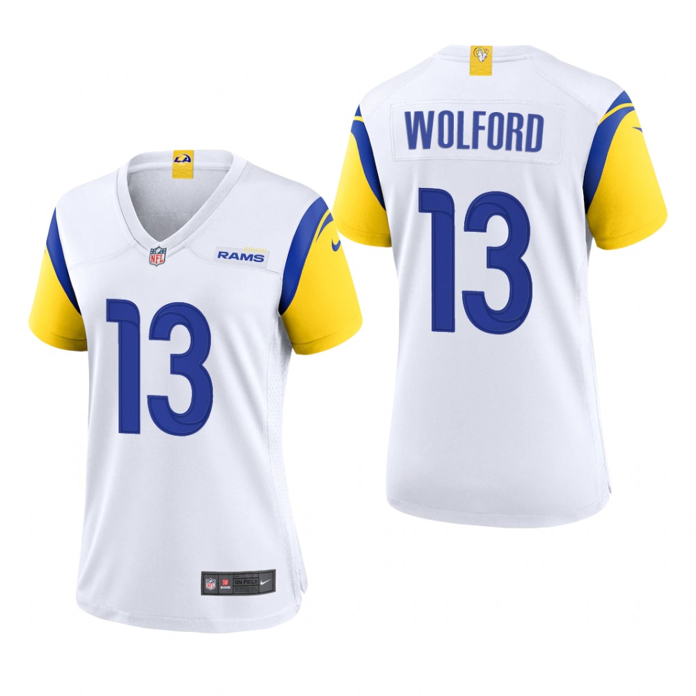 Los Angeles Rams John Wolford White Jersey Alternate Game - Women's