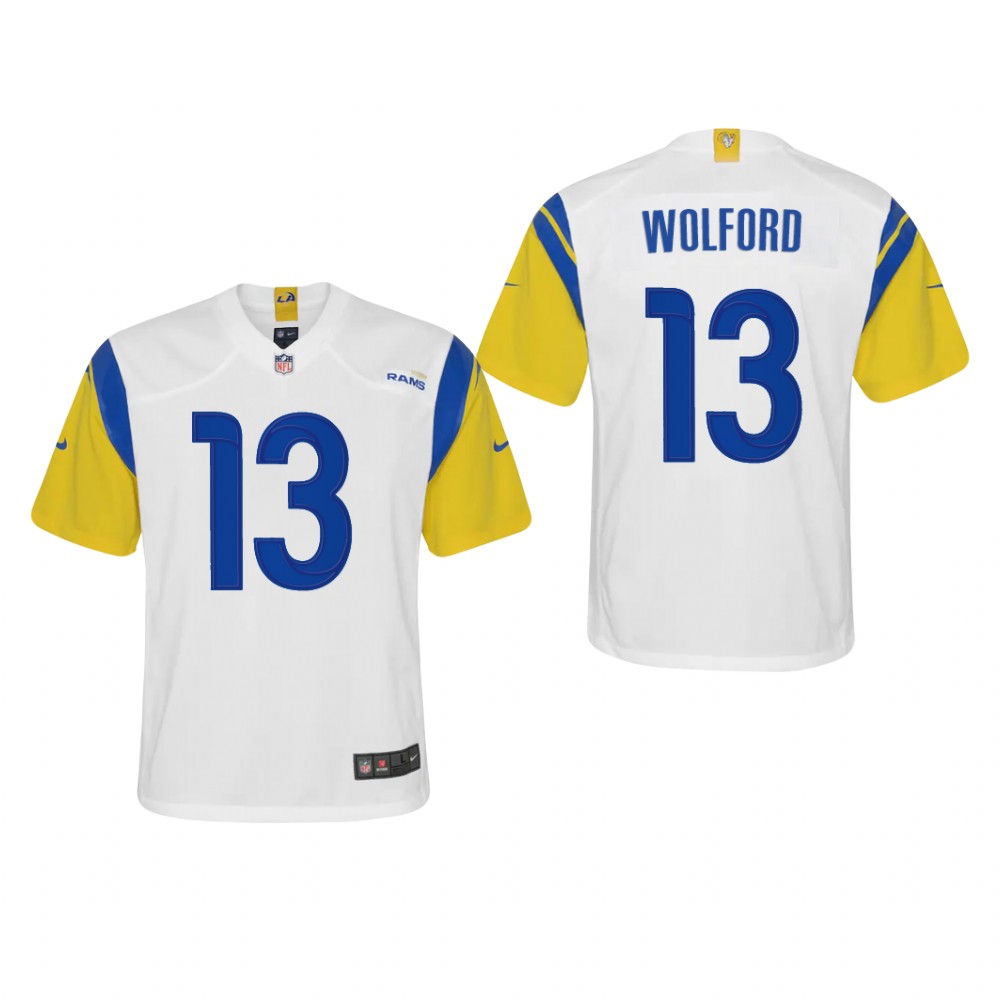 Los Angeles Rams John Wolford White Jersey Alternate Game - Youth