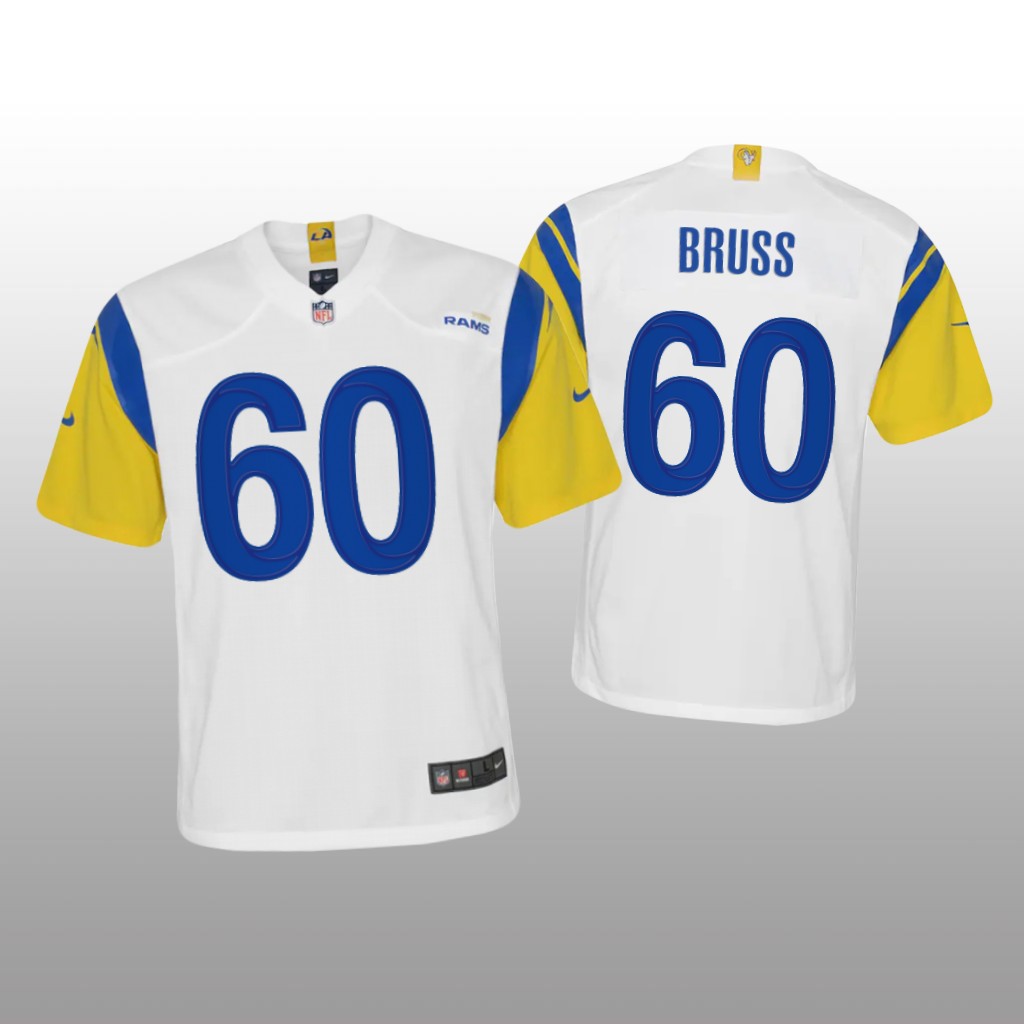 Los Angeles Rams Logan Bruss White Jersey Alternate Game - Youth