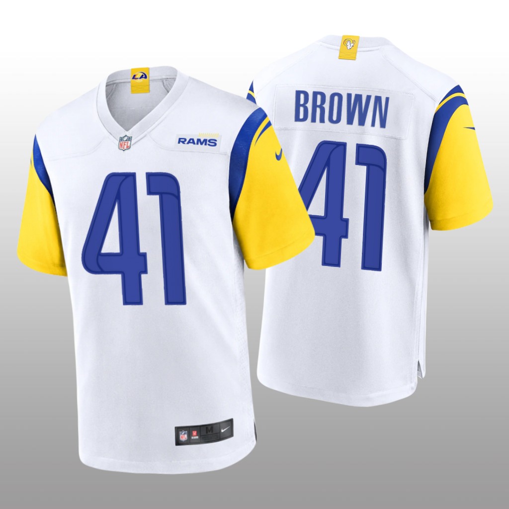 Los Angeles Rams Malcolm Brown White Jersey Alternate Game - Men's