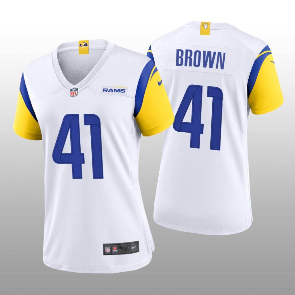Los Angeles Rams Malcolm Brown White Jersey Alternate Game - Women's