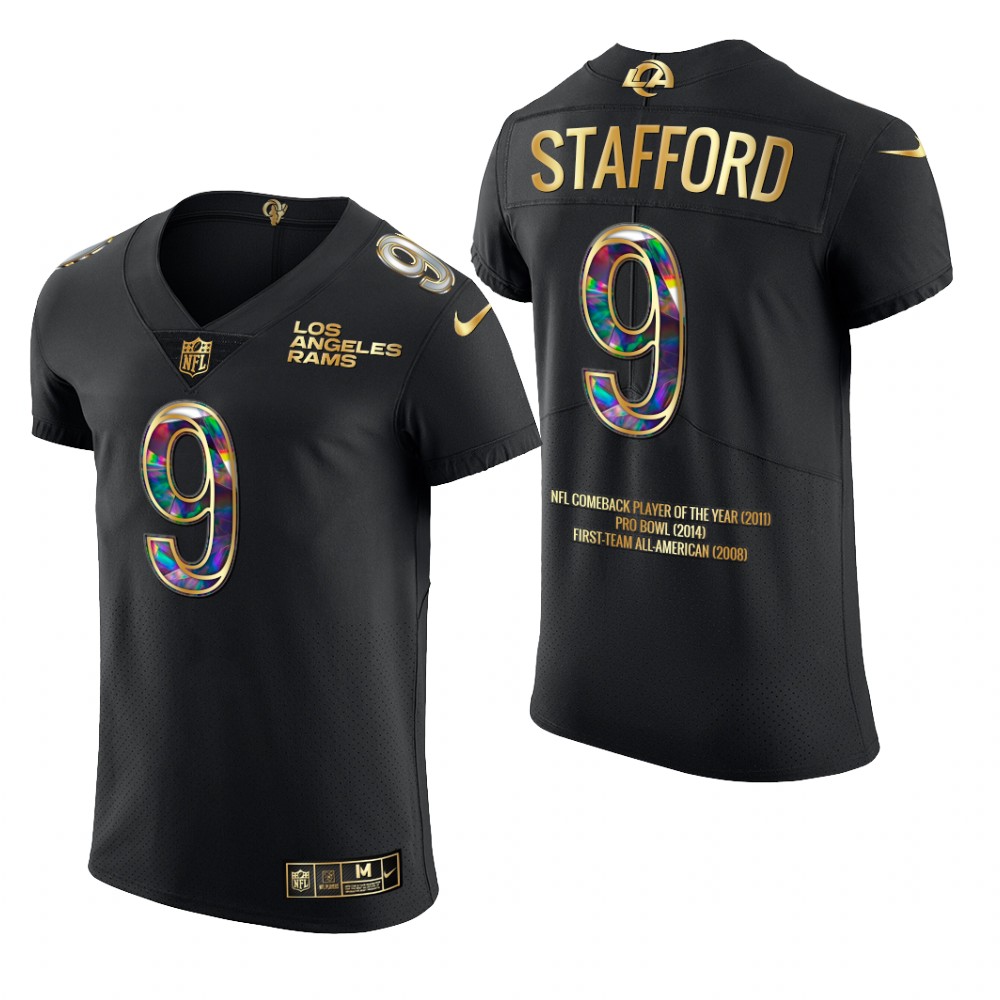 Los Angeles Rams Matthew Stafford Black Jersey Career Highlights Men's