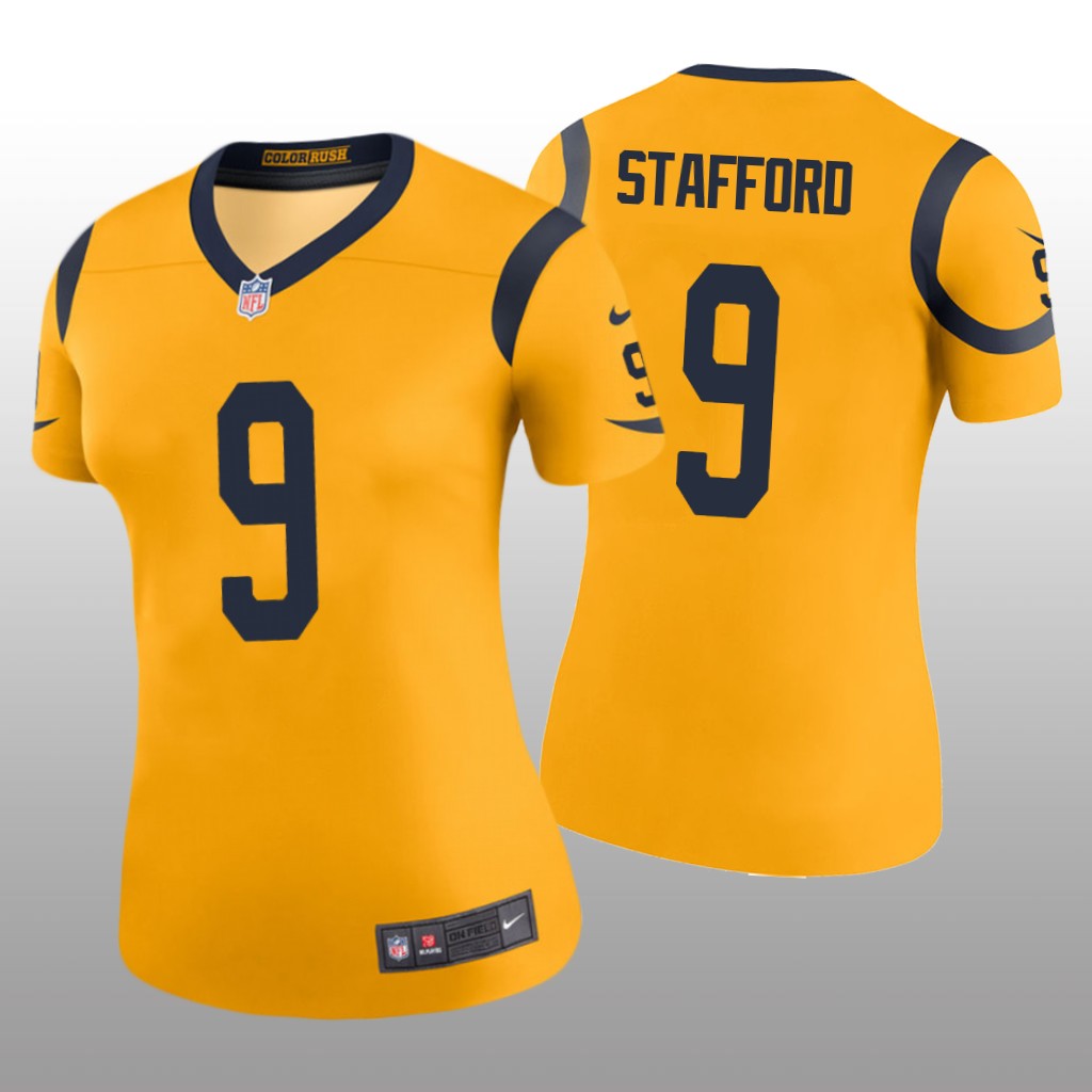 Los Angeles Rams Matthew Stafford Gold Jersey Color Rush Legend - Women's