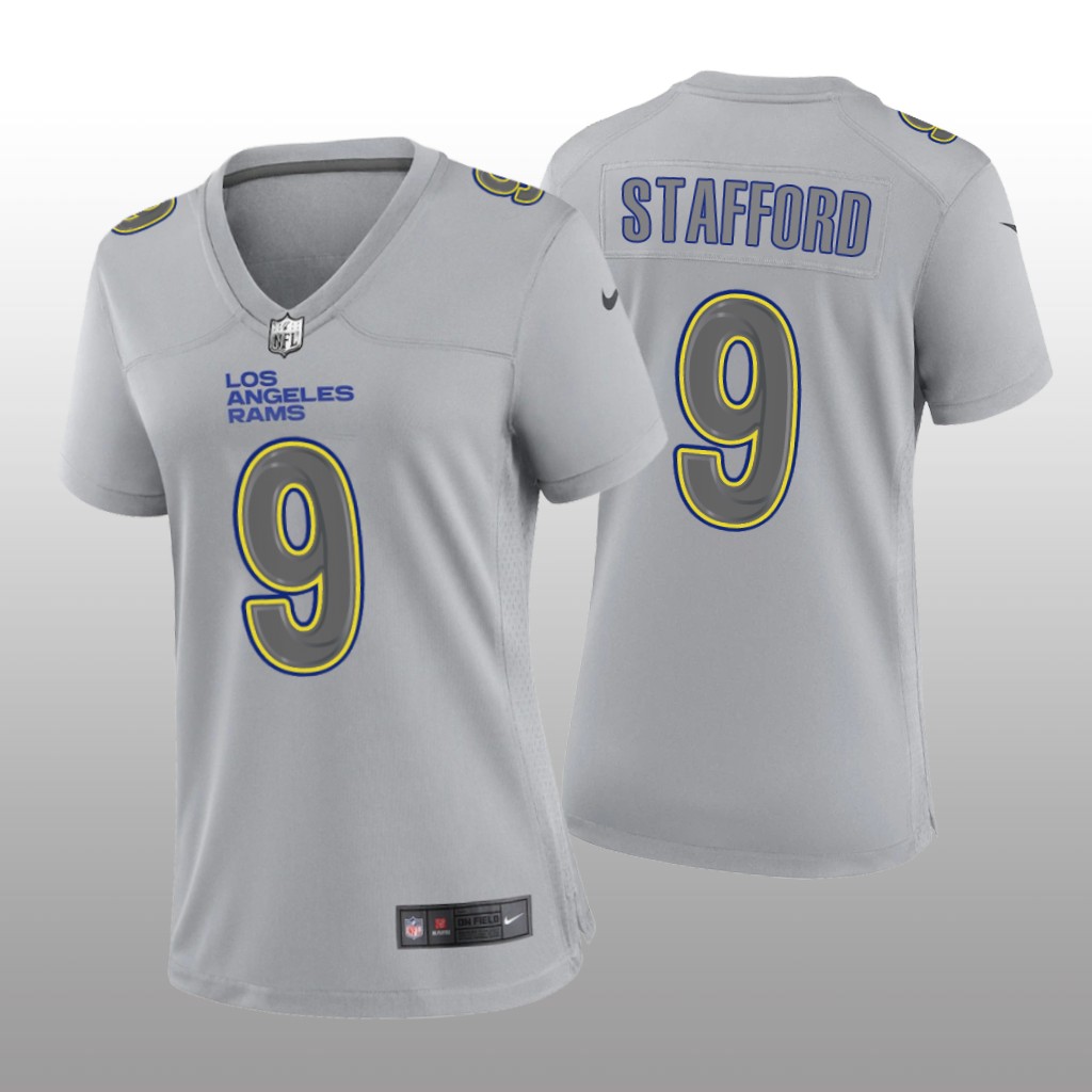 Los Angeles Rams Matthew Stafford Gray Jersey Atmosphere Fashion Game - Women's