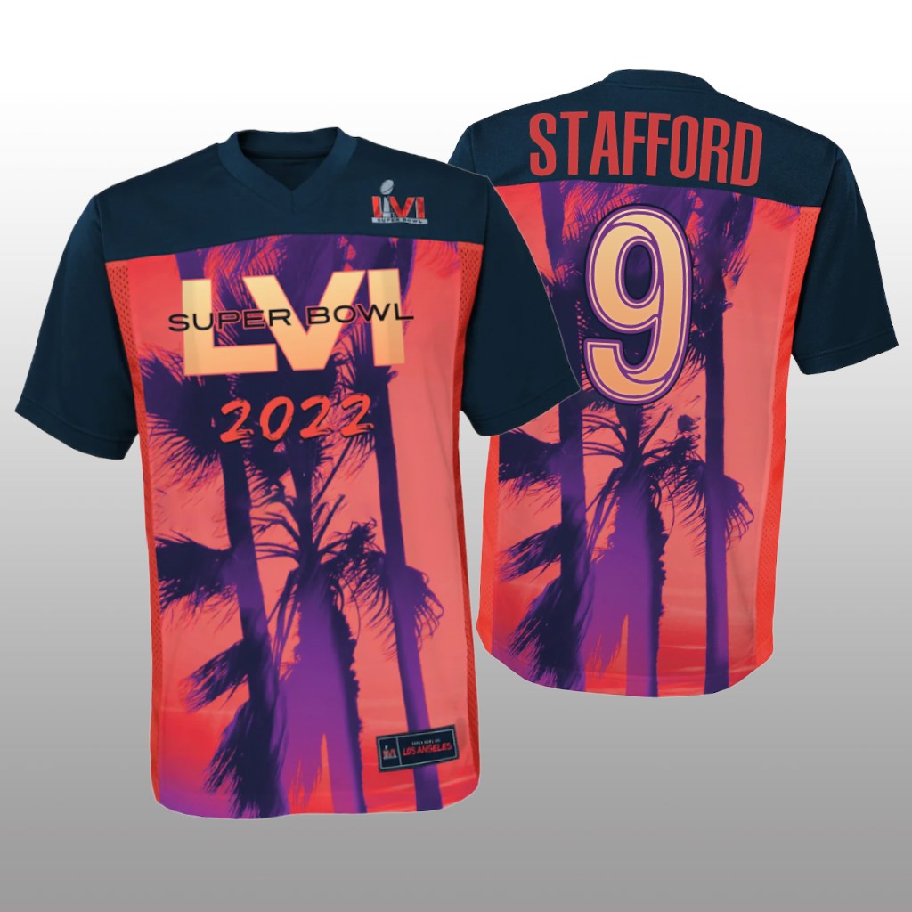 Los Angeles Rams Matthew Stafford Red Black Game Jersey Super Bowl LVI