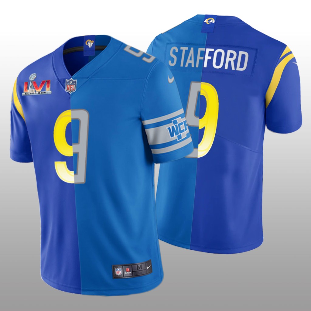 Los Angeles Rams Matthew Stafford Royal Blue Split Limited Super Bowl LVI - Men's