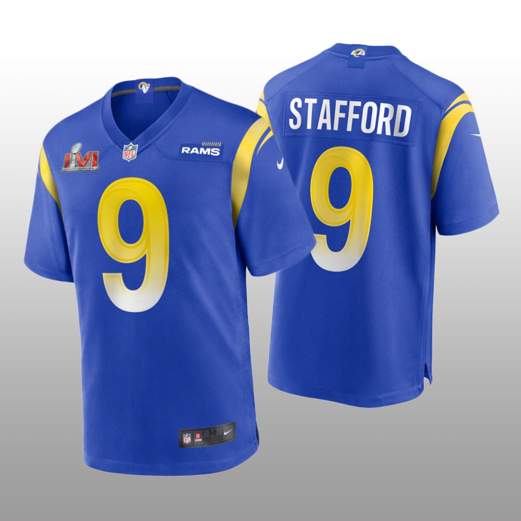 Los Angeles Rams Matthew Stafford Royal Game Jersey Super Bowl LVI - Youth