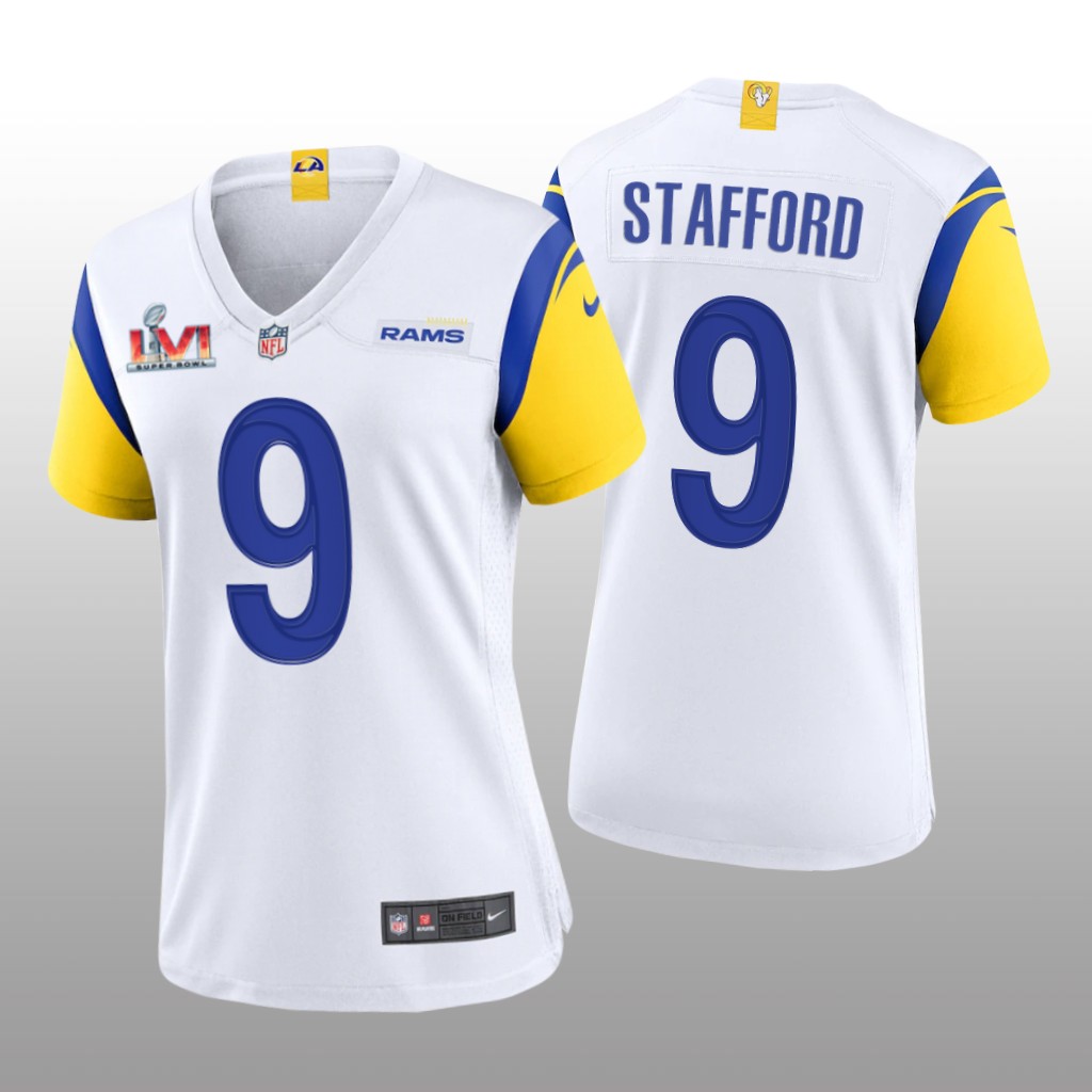 Los Angeles Rams Matthew Stafford White Game Jersey Super Bowl LVI Champions - Women's