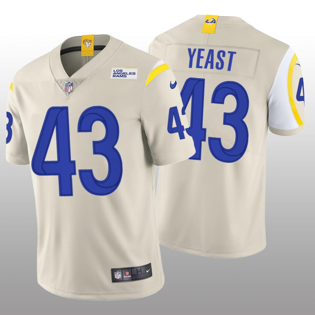 Los Angeles Rams Russ Yeast Bone Jersey Vapor Limited - Men's