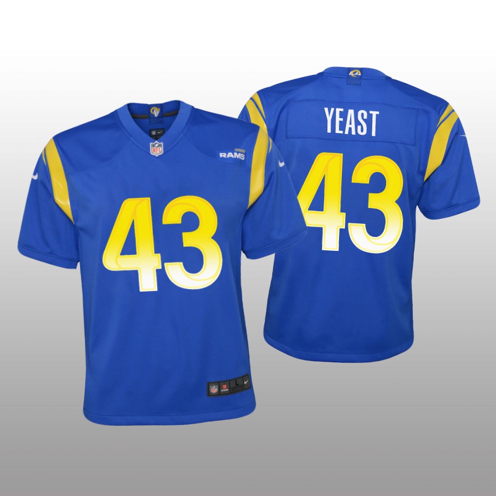 Los Angeles Rams Russ Yeast Royal Jersey Game - Youth