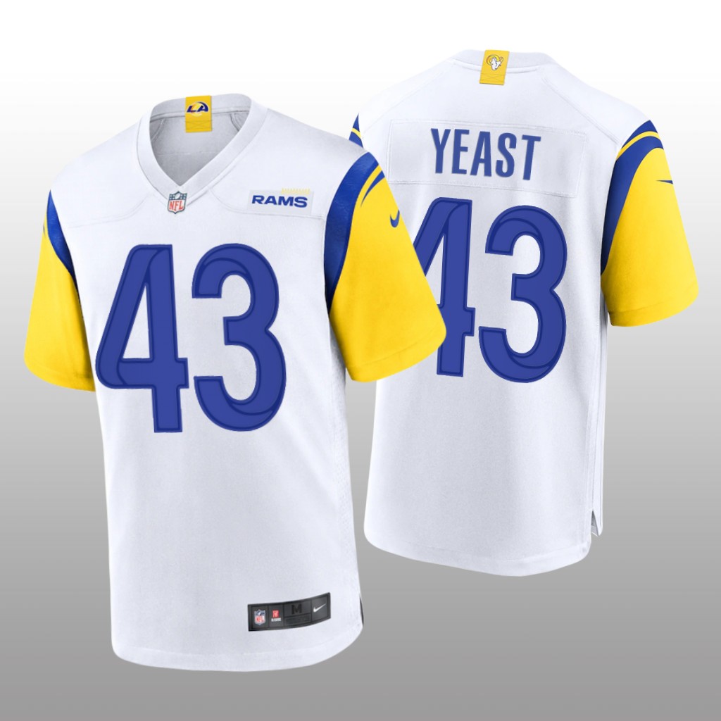 Los Angeles Rams Russ Yeast White Jersey Alternate Game - Men's