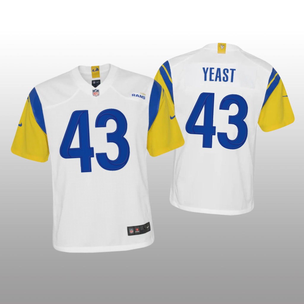 Los Angeles Rams Russ Yeast White Jersey Alternate Game - Youth