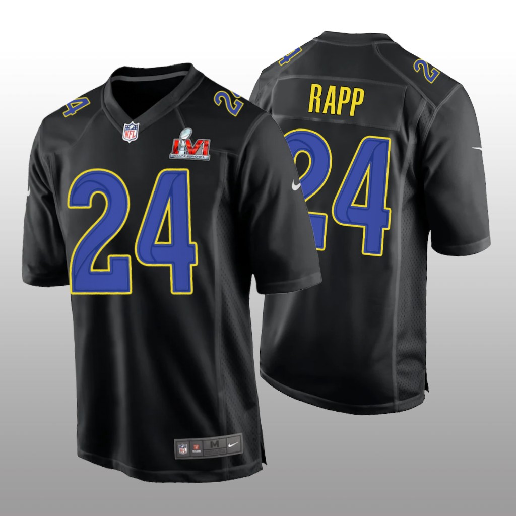 Los Angeles Rams Taylor Rapp Black Game Fashion Jersey Super Bowl LVI