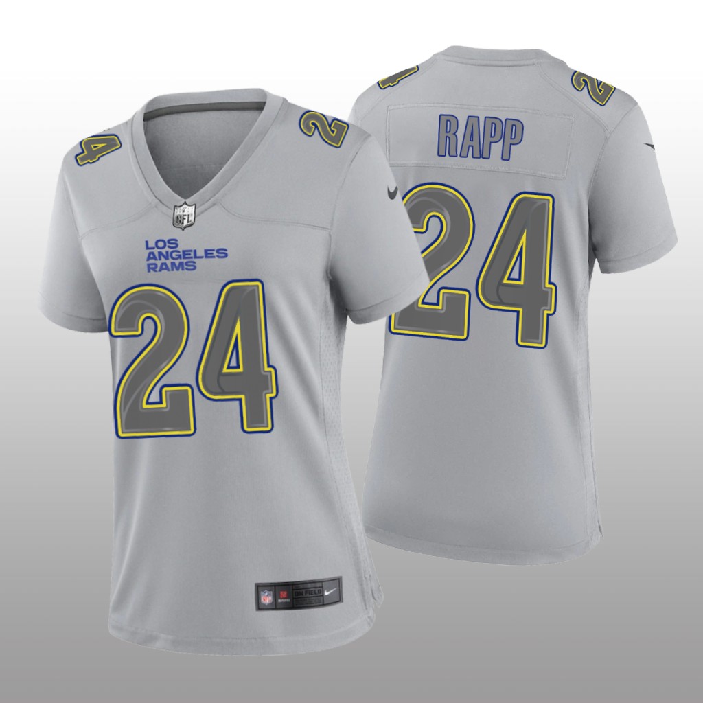 Los Angeles Rams Taylor Rapp Gray Jersey Atmosphere Fashion Game - Women's